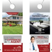 Real Estate Door Hangers | Real Estate Agent Door Hangers, Real Estate Office Door Hangers, Realtor Door Hangers, Real Estate Broker Door Hangers