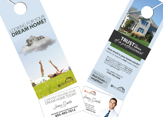 Real Estate Door Hanger Rip Cards | Real Estate Rip Door Hangers, Door hangers with Business Cards, Door Hangers with Perforated Business Cards, Rip Cards