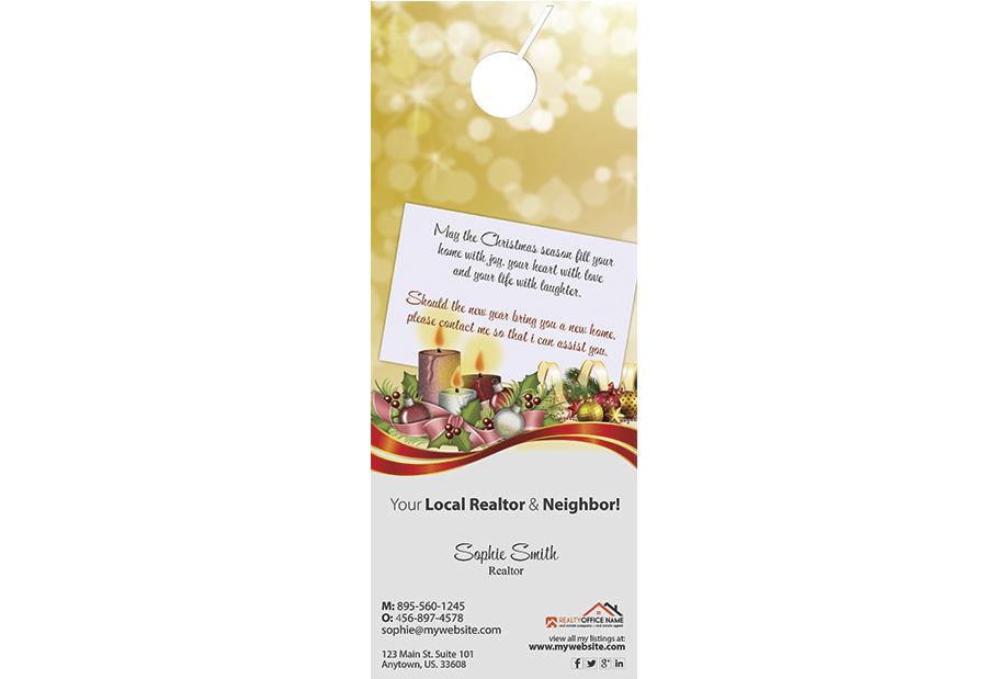 Real Estate Door Hangers, Holiday Door Hangers, Christmas Door Hangers, Real Estate Holiday Door Hangers, Realtor Holiday Door Hangers, Real Estate Agent Holiday Door Hangers, Broker Holiday Door Hangers