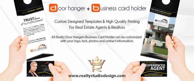 Real Estate Door Hanger Business Card Holder, Realtor Door hanger Business Card Holder