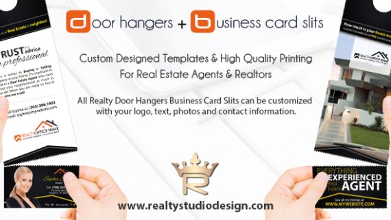 Real Estate Door hangers Business Card Slits