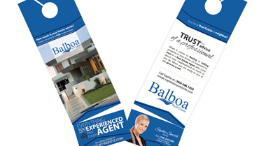 Balboa Real Estate Door Hangers with Business Cards