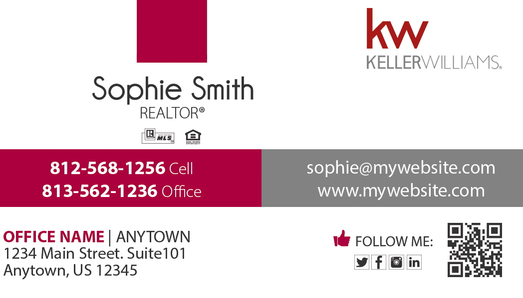 Keller Williams Business Cards, Keller Williams Business Templates, Keller Williams Business Card Ideas, Keller Williams Business Card Designs, Keller Williams Business Card Printing