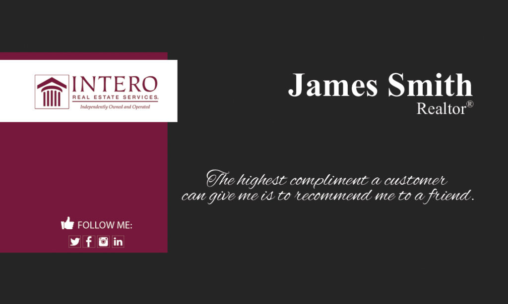 Intero Real Estate Business Cards 11 Intero Real Estate Business Card