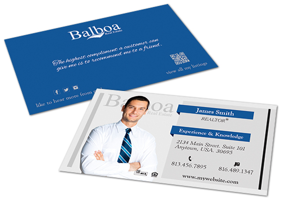 Balboa Real Estate Business Cards, Balboa Real Estate Agent Business Cards, Modern Balboa Real Estate Business Cards, Balboa Real Estate Business Card Template