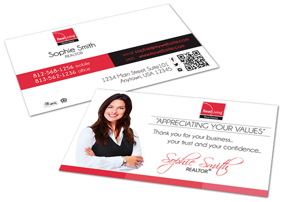 Real Living Business Cards, Real Living Agent Business Cards, Modern Real Living Business Cards, Real Living Business Card Template