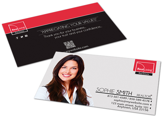 Real Living Business Cards, Real Living Agent Business Cards, Modern Real Living Business Cards, Real Living Business Card Template