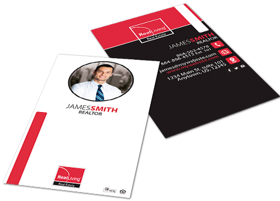 Real Living Business Cards, Real Living Agent Business Cards, Modern Real Living Business Cards, Real Living Business Card Template