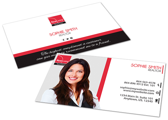 Real Living Business Cards, Real Living Agent Business Cards, Modern Real Living Business Cards, Real Living Business Card Template