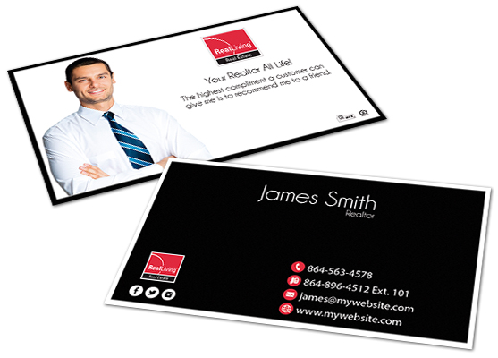 Real Living Business Cards, Real Living Agent Business Cards, Modern Real Living Business Cards, Real Living Business Card Template