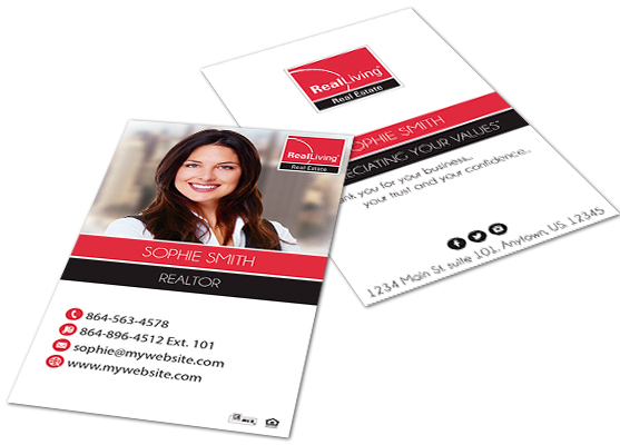 Real Living Business Cards, Real Living Agent Business Cards, Modern Real Living Business Cards, Real Living Business Card Template