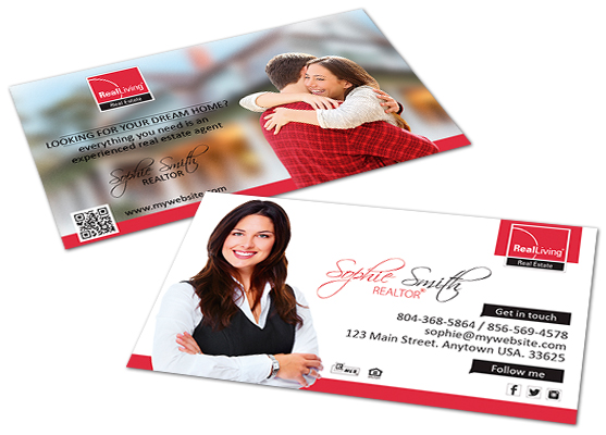 Real Living Business Cards, Real Living Agent Business Cards, Modern Real Living Business Cards, Real Living Business Card Template