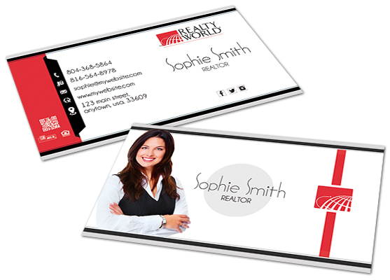 Realty World Business Cards, Realty World Agent Business Cards, Modern Realty World Business Cards, Realty World Business Card Template