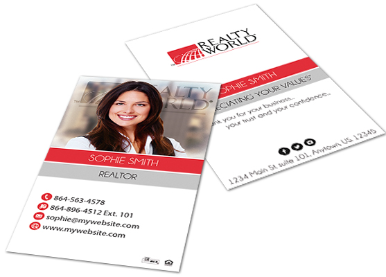 Realty World Business Cards, Realty World Agent Business Cards, Modern Realty World Business Cards, Realty World Business Card Template