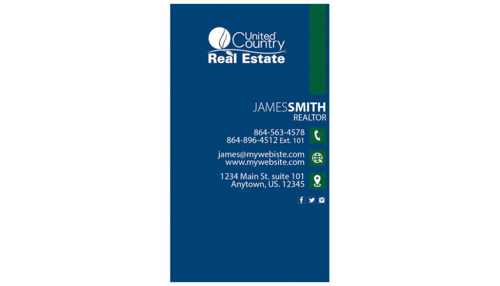 United Country Business Card 25 United Country Business Card