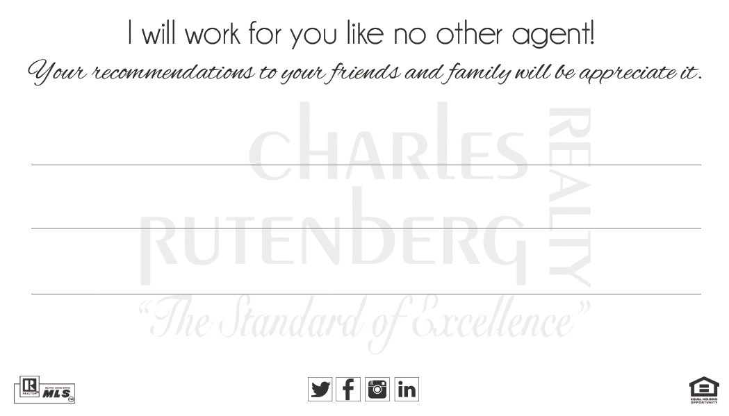 Charles Rutenberg Cards, Charles Rutenberg Business Cards, Charles Rutenberg Agent Cards, Charles Rutenberg Broker Cards, Charles Rutenberg Realtor Cards