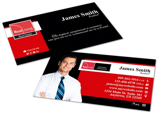 Real Living Cards, Real Living Business Cards, Real Living Business Card Template, Real Living Card Ideas, Real Living Business Card Printing