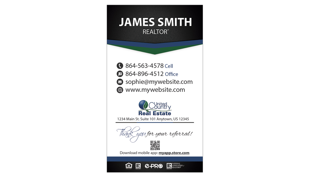 United Country Cards, United Country Business Cards, United Country Agent Cards, United Country Broker Cards, United Country Realtor Cards