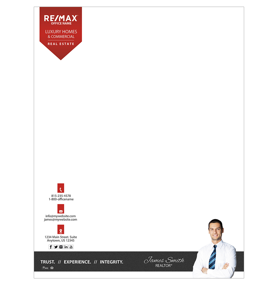Remax Letterheads, Remax Agent Letterheads, Remax Office Letterheads, Remax Realtor Letterheads, Remax Broker Letterheads