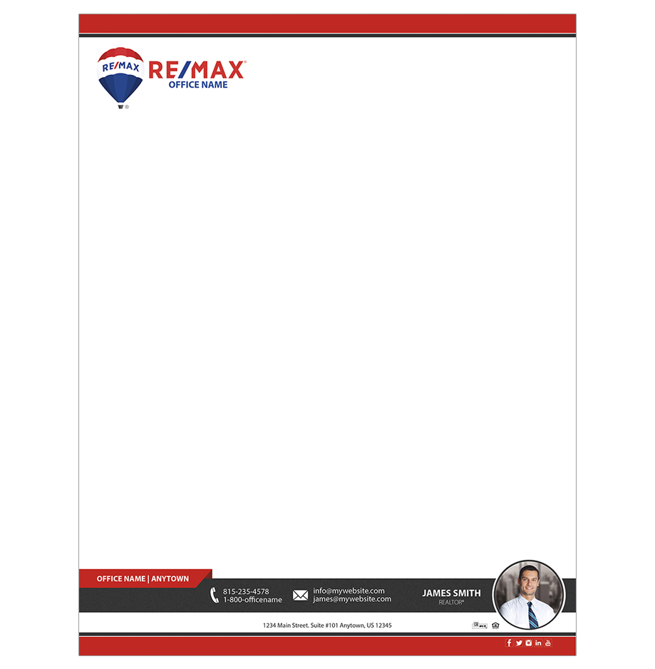 Remax Letterheads, Remax Agent Letterheads, Remax Office Letterheads, Remax Realtor Letterheads, Remax Broker Letterheads