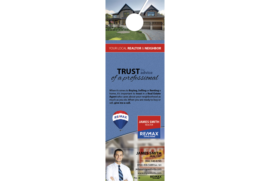 Remax Door Hangers Business Card Slits | Remax Door Hangers Tear Off Business Cards, Remax Door Hangers with Business Cards