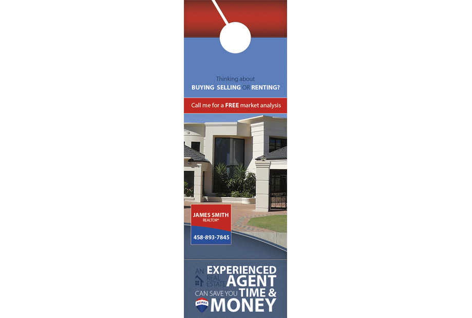Remax Door Hangers Business Card Slits | Remax Door Hangers Tear Off Business Cards, Remax Door Hangers with Business Cards