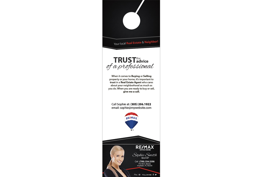 Remax Door Hangers Business Card Slits | Remax Door Hangers Tear Off Business Cards, Remax Door Hangers with Business Cards