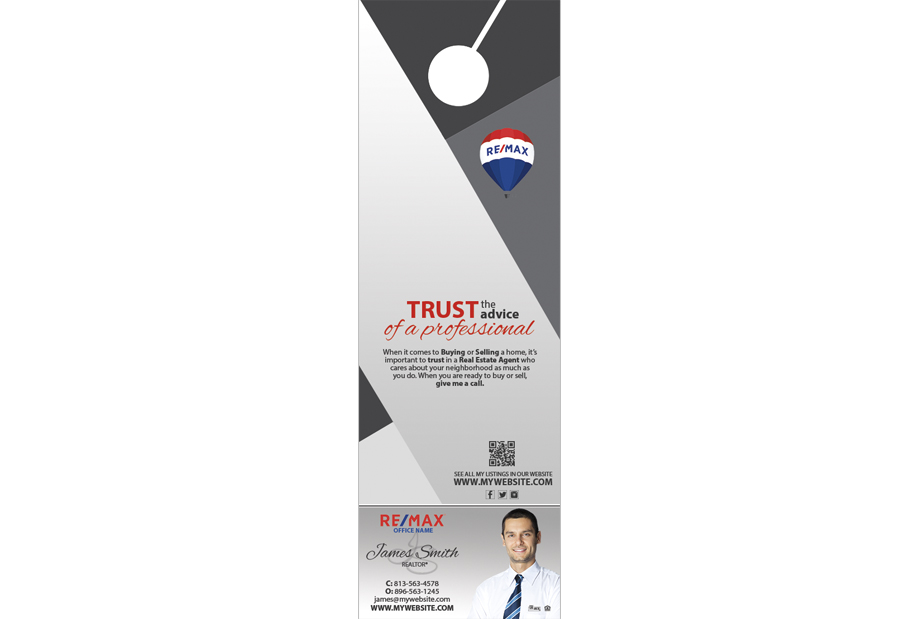 Remax Door Hangers Business Card Slits | Remax Door Hangers Tear Off Business Cards, Remax Door Hangers with Business Cards