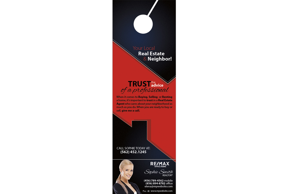 Remax Door Hangers Business Card Slits | Remax Door Hangers Tear Off Business Cards, Remax Door Hangers with Business Cards
