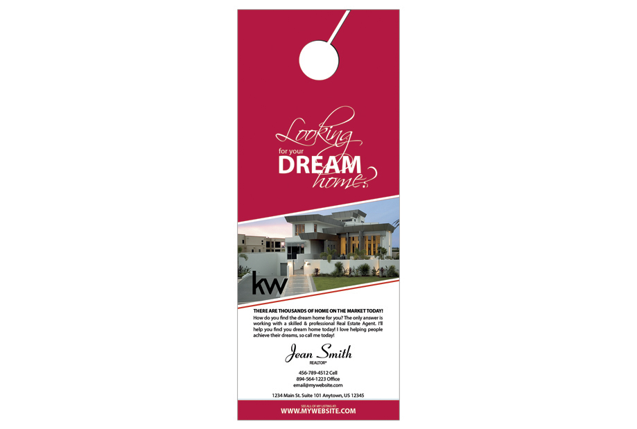 Keller Williams Door Hangers, Keller Williams Realtor Hangers, Keller Williams Agent Hangers, Keller Williams Office Hangers, Keller Williams Broker Hangers