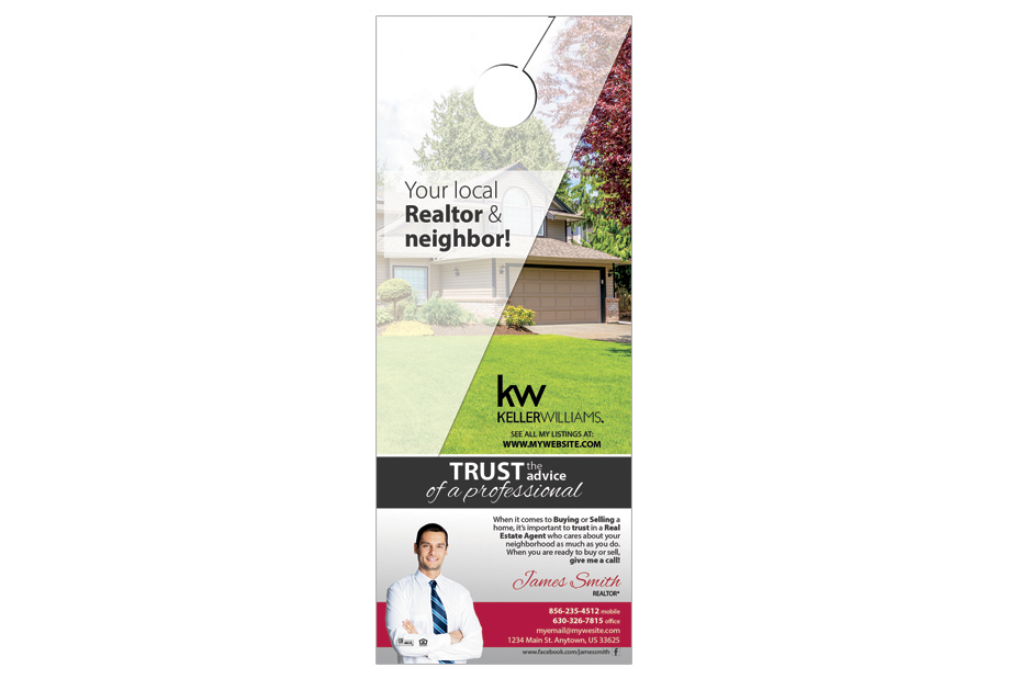 Keller Williams Door Hangers, Keller Williams Realtor Hangers, Keller Williams Agent Hangers, Keller Williams Office Hangers, Keller Williams Broker Hangers