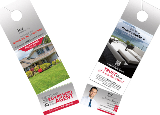 Keller Williams Door Hangers Business Card Slits | Keller Williams Door Hangers Rip Cards, Keller Williams Door Hangers Business Card Holder