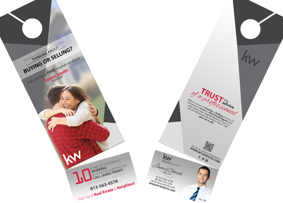 Keller Williams Door Hangers Business Card Slits | Keller Williams Door Hangers Rip Cards, Keller Williams Door Hangers Business Card Holder