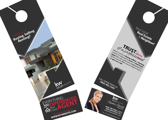 Keller Williams Door Hangers Business Card Slits | Keller Williams Door Hangers Rip Cards, Keller Williams Door Hangers Business Card Holder