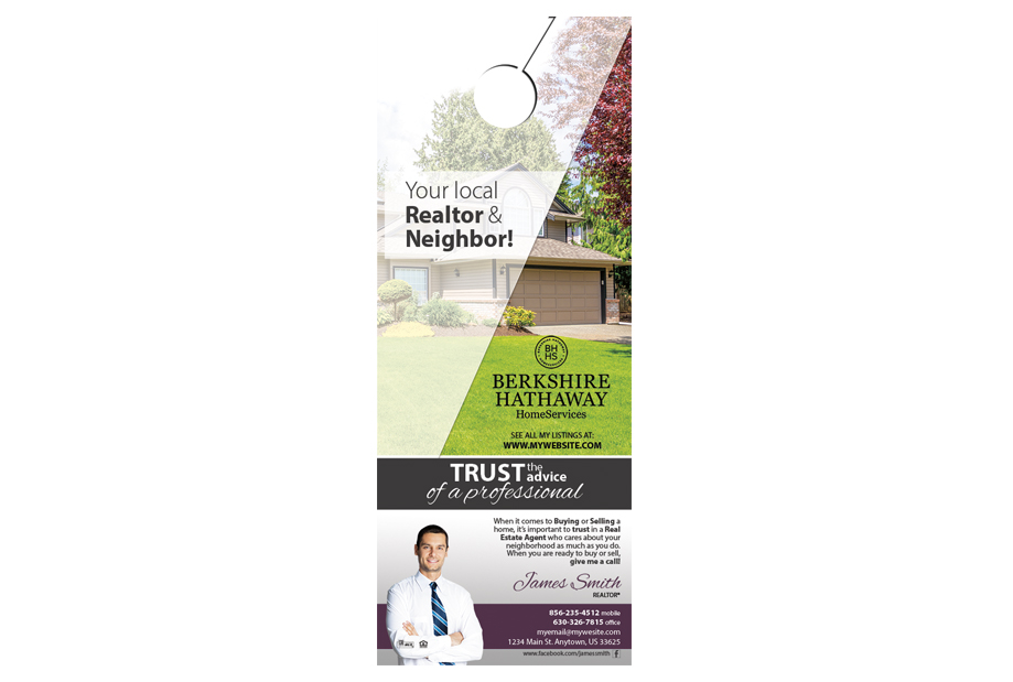 Berkshire Hathaway Door Hangers, Berkshire Hathaway Agent Door Hangers, Berkshire Hathaway Office Door Hangers, Berkshire Hathaway Realtor Door Hangers, Berkshire Hathaway Broker Door Hangers