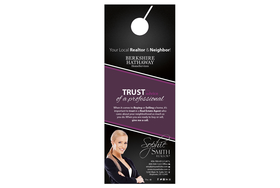 Berkshire Hathaway Door Hangers, Berkshire Hathaway Agent Door Hangers, Berkshire Hathaway Office Door Hangers, Berkshire Hathaway Realtor Door Hangers, Berkshire Hathaway Broker Door Hangers