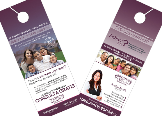 Berkshire Hathaway Spanish Door Hangers, Berkshire Hathaway Door Hangers, Berkshire Hathaway Door Hanger Templates, Berkshire Hathaway Door Hanger designs, Berkshire Hathaway Door Hanger Printing and Berkshire Hathaway Door Hanger Ideas