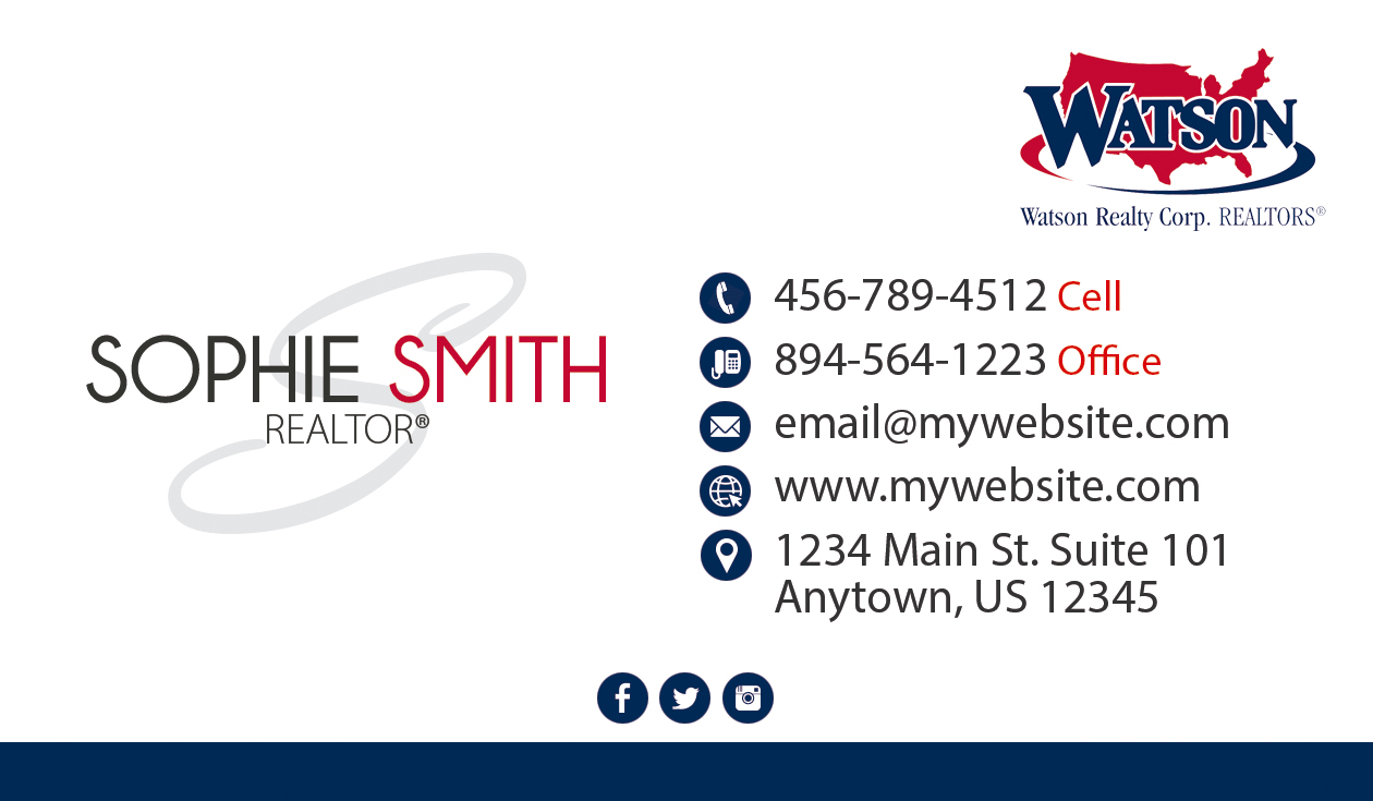 Watson Realty Business Cards, Watson Realty Cards, Watson Realty Realtor Cards, Watson Realty Agent Cards, Watson Realty Broker Cards, Watson Realty Office Business Cards