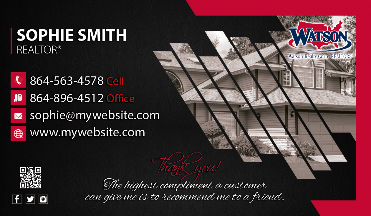 Watson Realty Business Cards, Watson Realty Cards, Watson Realty Realtor Cards, Watson Realty Agent Cards, Watson Realty Broker Cards, Watson Realty Office Business Cards
