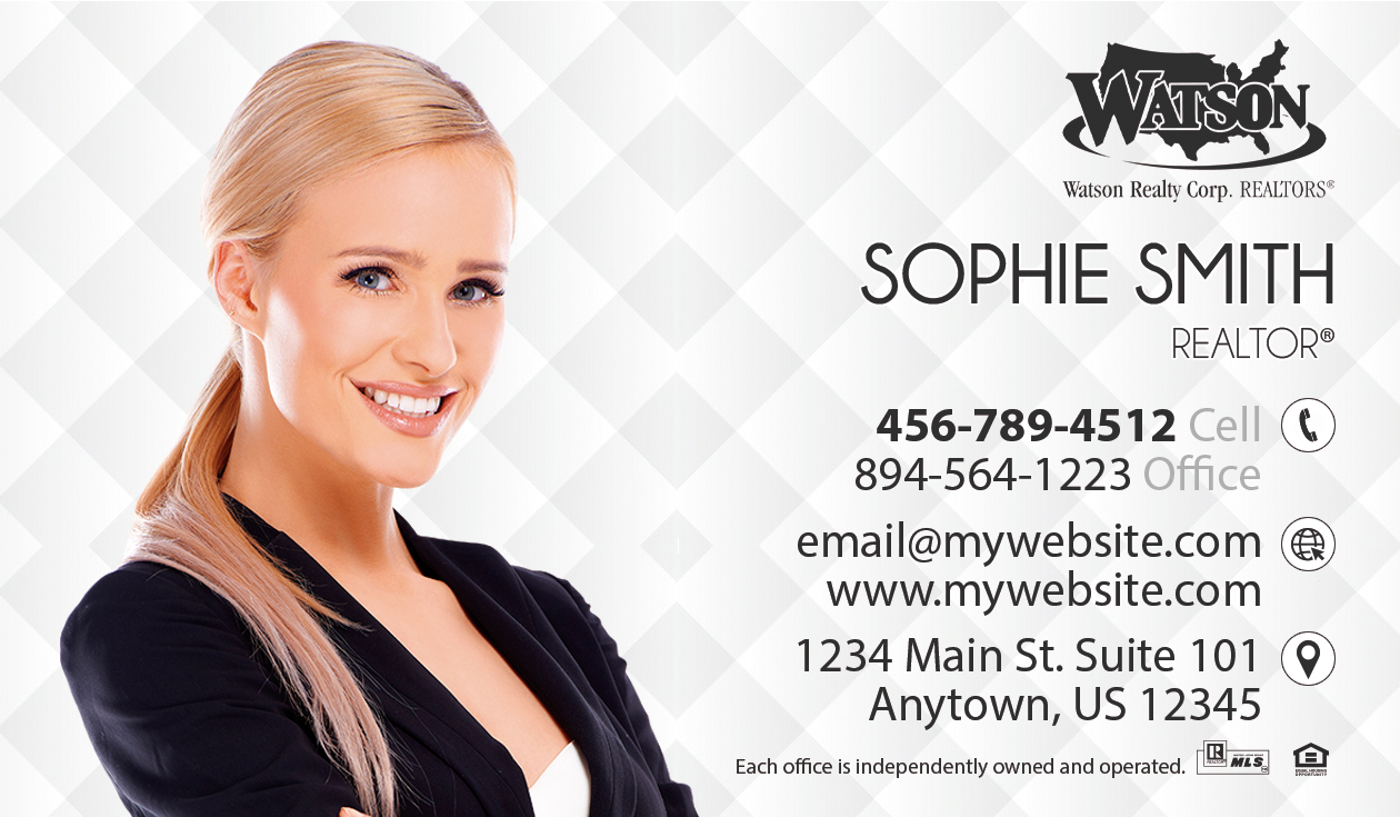 Watson Realty Business Cards, Watson Realty Cards, Watson Realty Realtor Cards, Watson Realty Agent Cards, Watson Realty Broker Cards, Watson Realty Office Business Cards