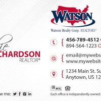Watson Realty Business Cards, Watson Realty Cards, Watson Realty Realtor Cards, Watson Realty Agent Cards, Watson Realty Broker Cards, Watson Realty Office Business Cards