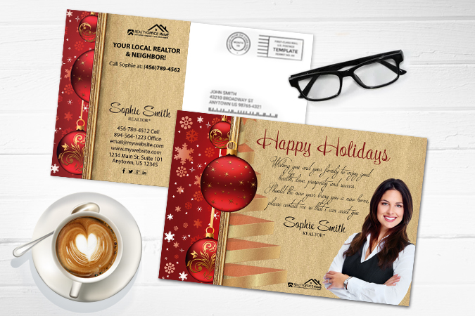 Real Estate Holiday Postcards, Realtor Holiday Postcards