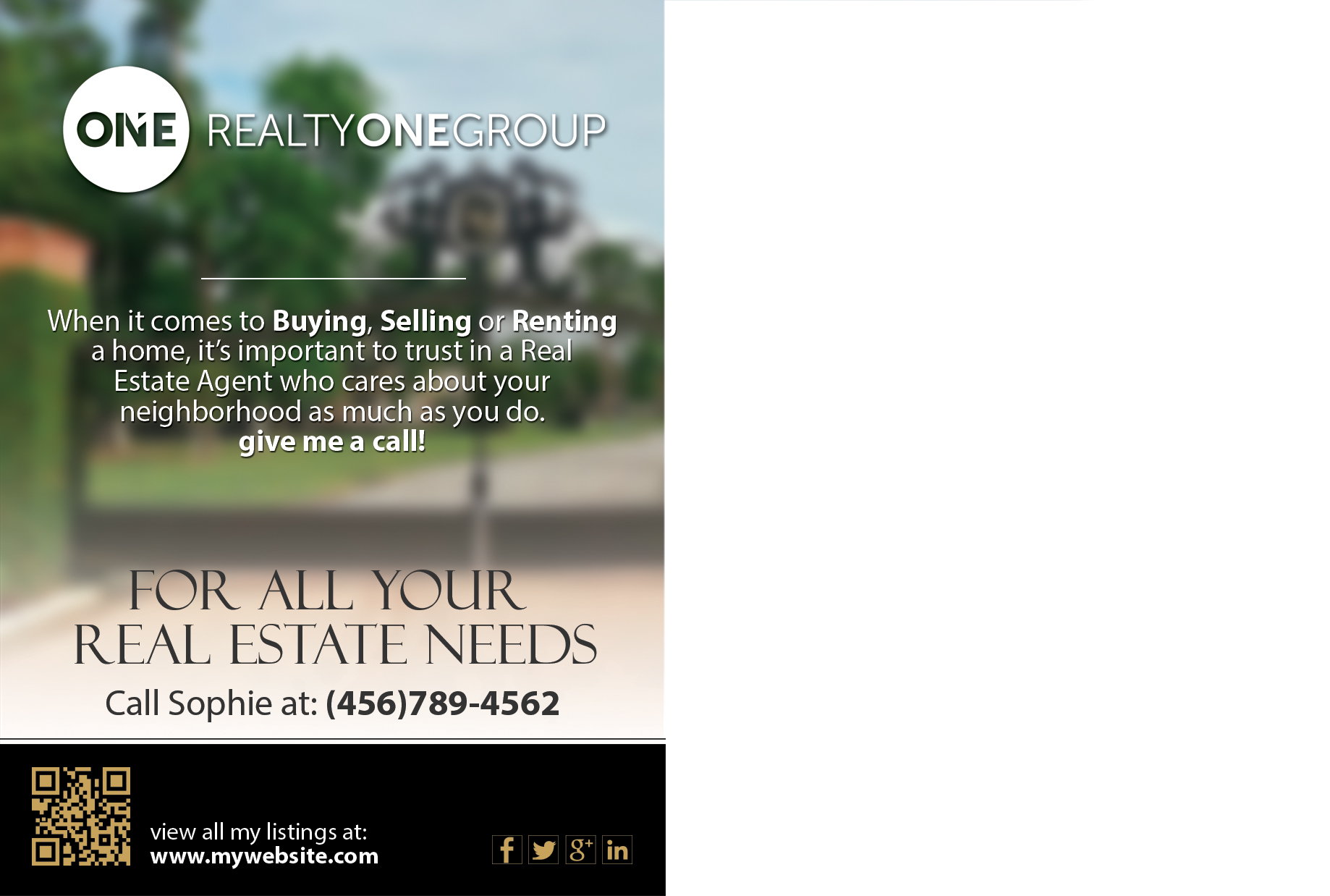 Realty One Group Realtor Cards, Realty One Group Agent Cards, Realty One Group Office Cards, Realty One Group Broker Cards