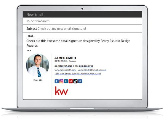 Keller Williams HTML Email Signature | Keller Williams Clickable HTML Signature, KW HTML Email Signature | KW Clickable HTML Signature