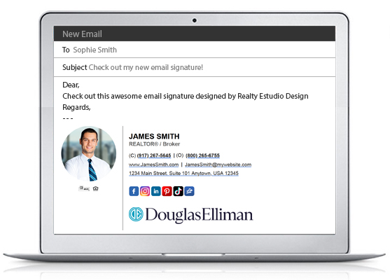 Douglas Elliman HTML Email Signatures | Douglas Elliman Clickable Email Signatures, Douglas Elliman Clickable HTML Email Signatures