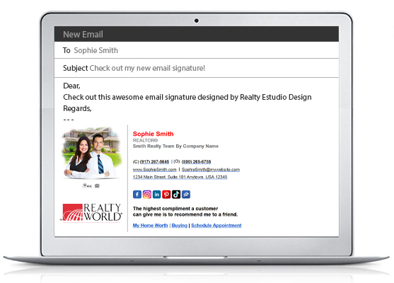 Realty World HTML Email Signatures | Realty World Clickable Email Signatures, Realty World HTML Signatures, Realty World Clickable Signatures