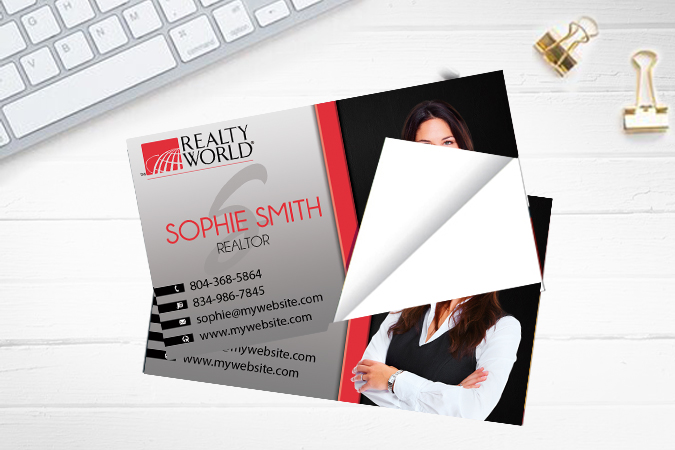 Realty World Business Card Stickers