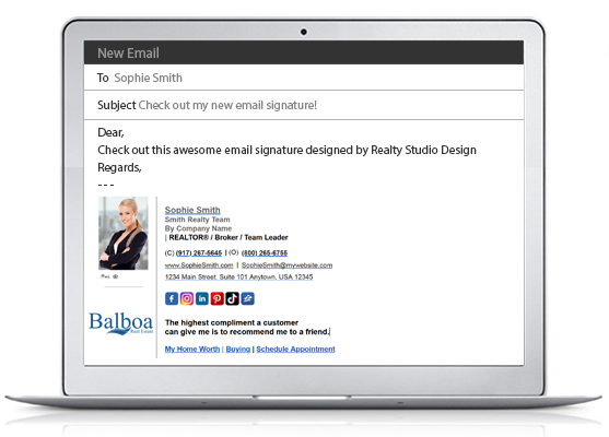 Balboa Real Estate HTML Email Signatures | Balboa Real Estate Clickable Email Signatures, Balboa Real Estate HTML Signatures | Balboa Clickable Signatures