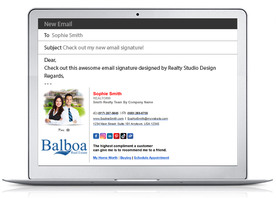 Balboa Real Estate HTML Email Signatures | Balboa Real Estate Clickable Email Signatures, Balboa Real Estate HTML Signatures | Balboa Clickable Signatures